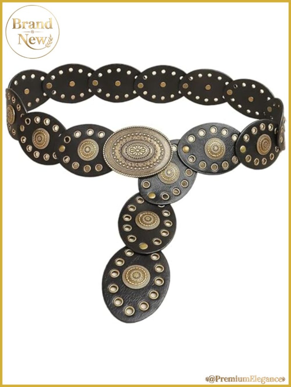 Western Disc Belt Concho Buckle Cowgirl Wide Waist Belt for Dresses Jeans